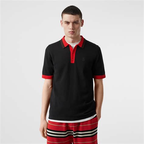 burberry monogram motif tipped cotton polo shirt ssense|burberry clothing for men.